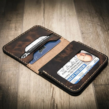 Slim full-grain leather badge wallet by Bull Sheath, view 10