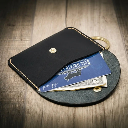 Richmond Keychain Wallet in Black by Bull Sheath Leather