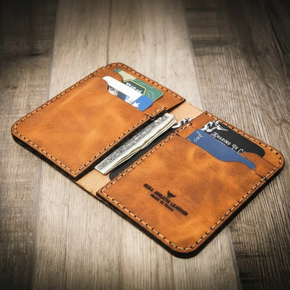 Tyler Vertical Wallet in Chestnut Brown by Bull Sheath Leather