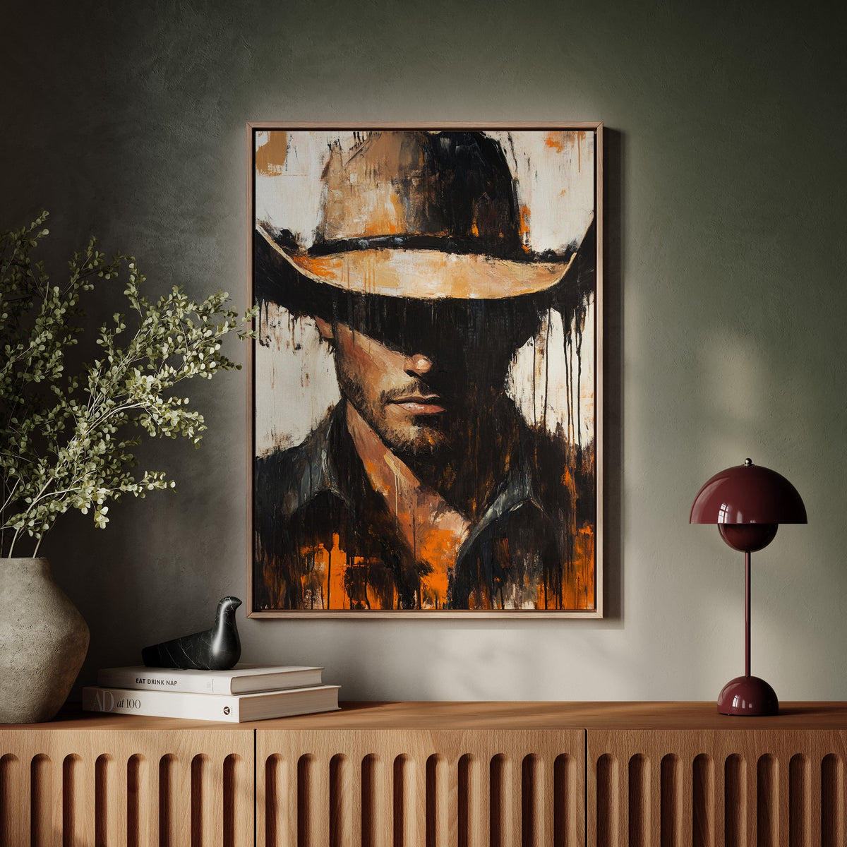 Shadowed Cowboy Western wall art print, view 2