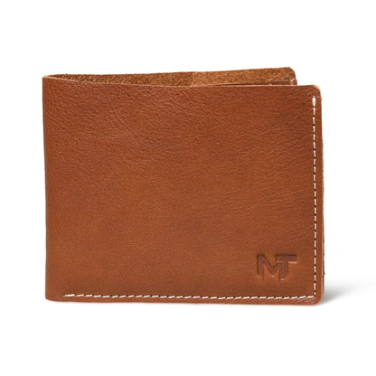 Brown leather bifold wallet
