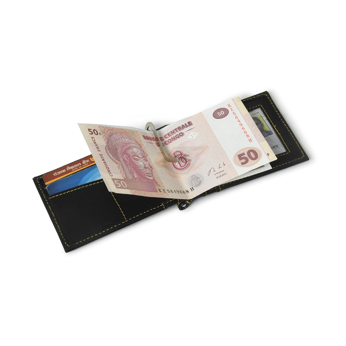Finley Black Money Clip Wallet by Classy Leather Bags, view 3