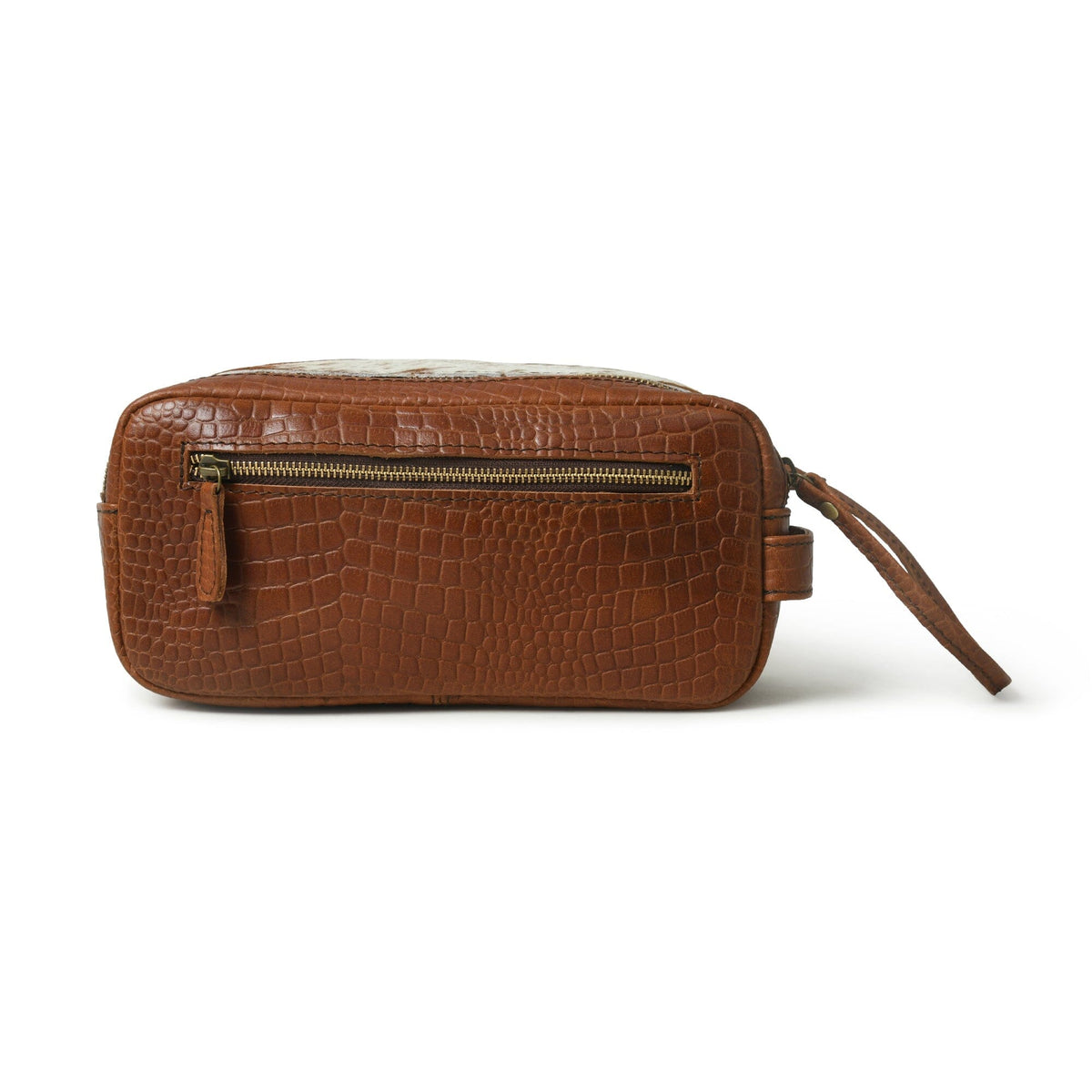 Brown Hair-On Toiletry Bag by Classy Leather Bags