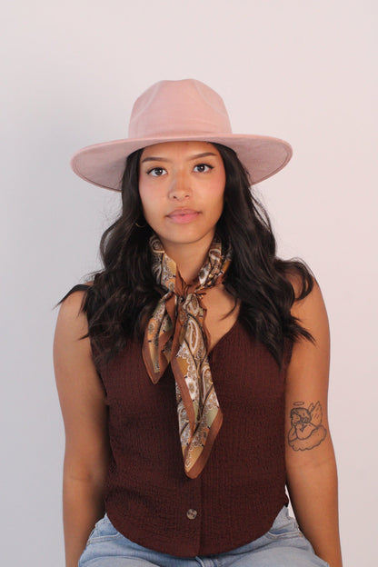 Pale Dusty Rose Wanderer Rancher Hat by Wilder and Soul