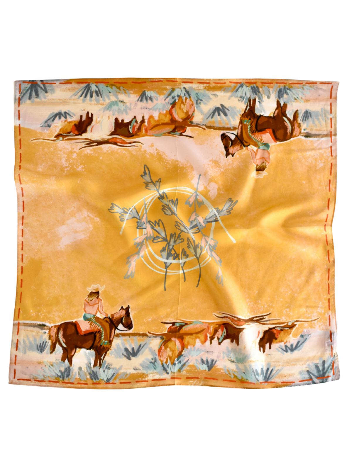 Longhorn Open Range cowgirl wild rag scarf by Tirzah Lane