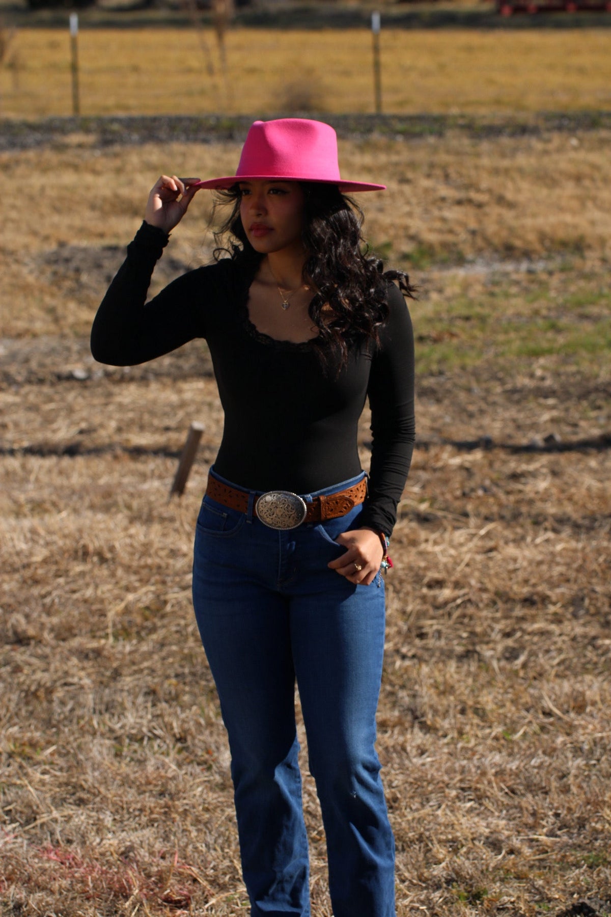 Pink Merino Rancher Hat by Wilder and Soul, view 2