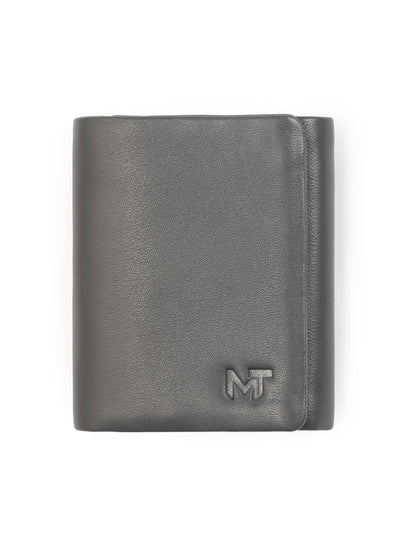 Everyday Trifold Wallet in Gray by Classy Leather Bags