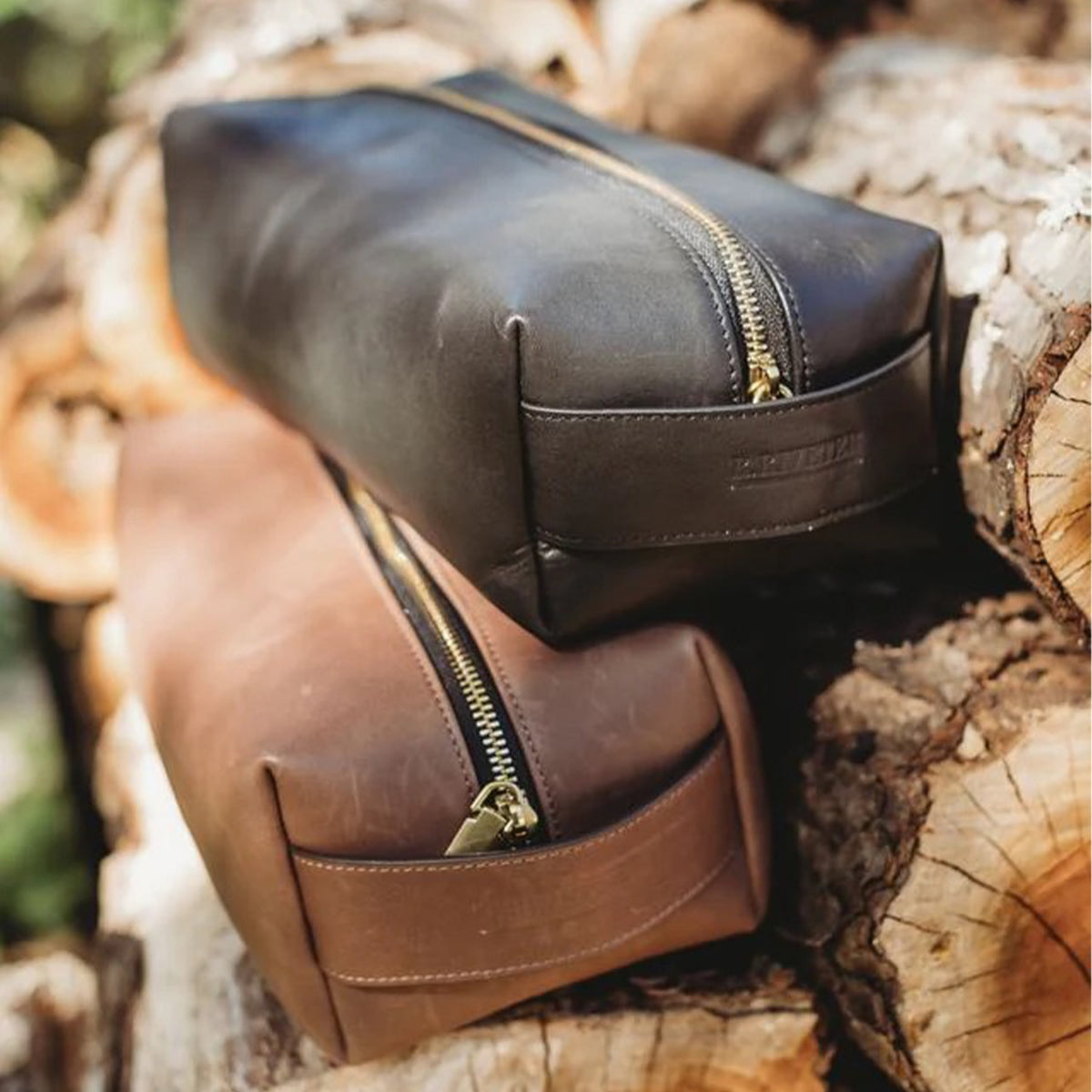 The Brown Leather Dopp Kit, view 3
