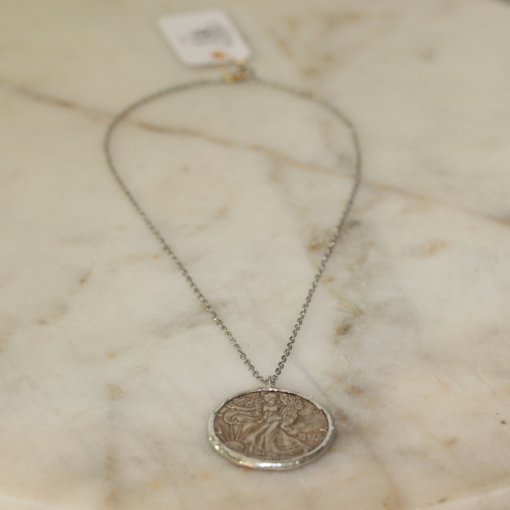 Replica Walking Liberty coin pendant necklace, view 3