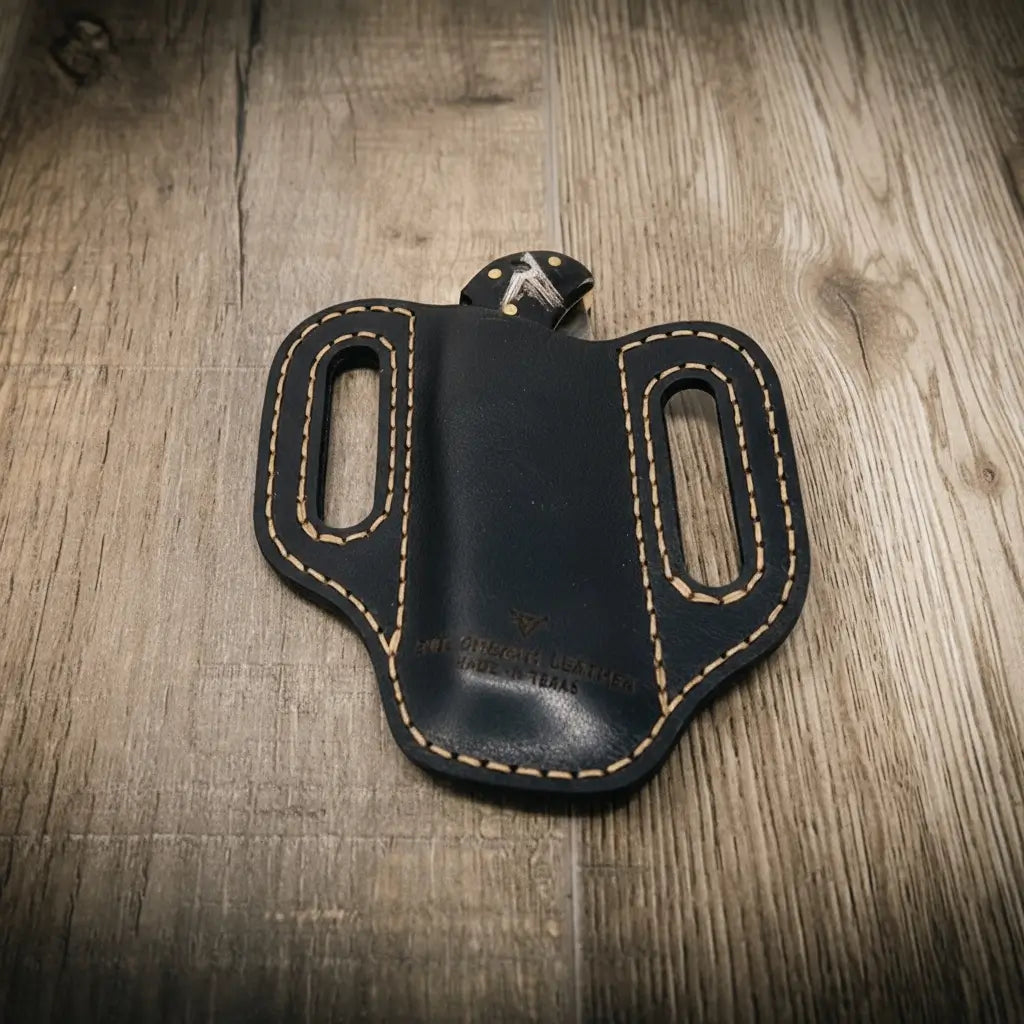 Full-grain leather folding knife belt sheath by Bull Sheath, view 8