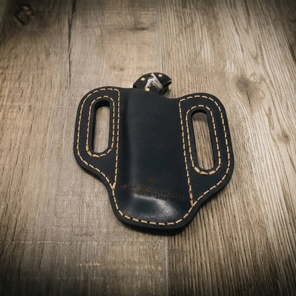 Full-grain leather folding knife belt sheath by Bull Sheath, view 8