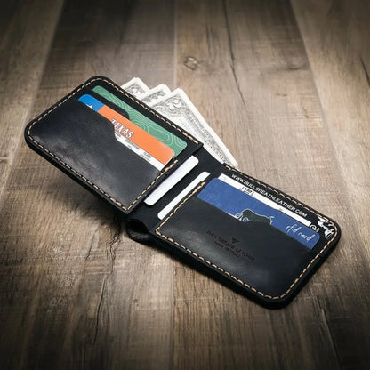 Rio Grande Bifold Wallet in Black by Bull Sheath Leather