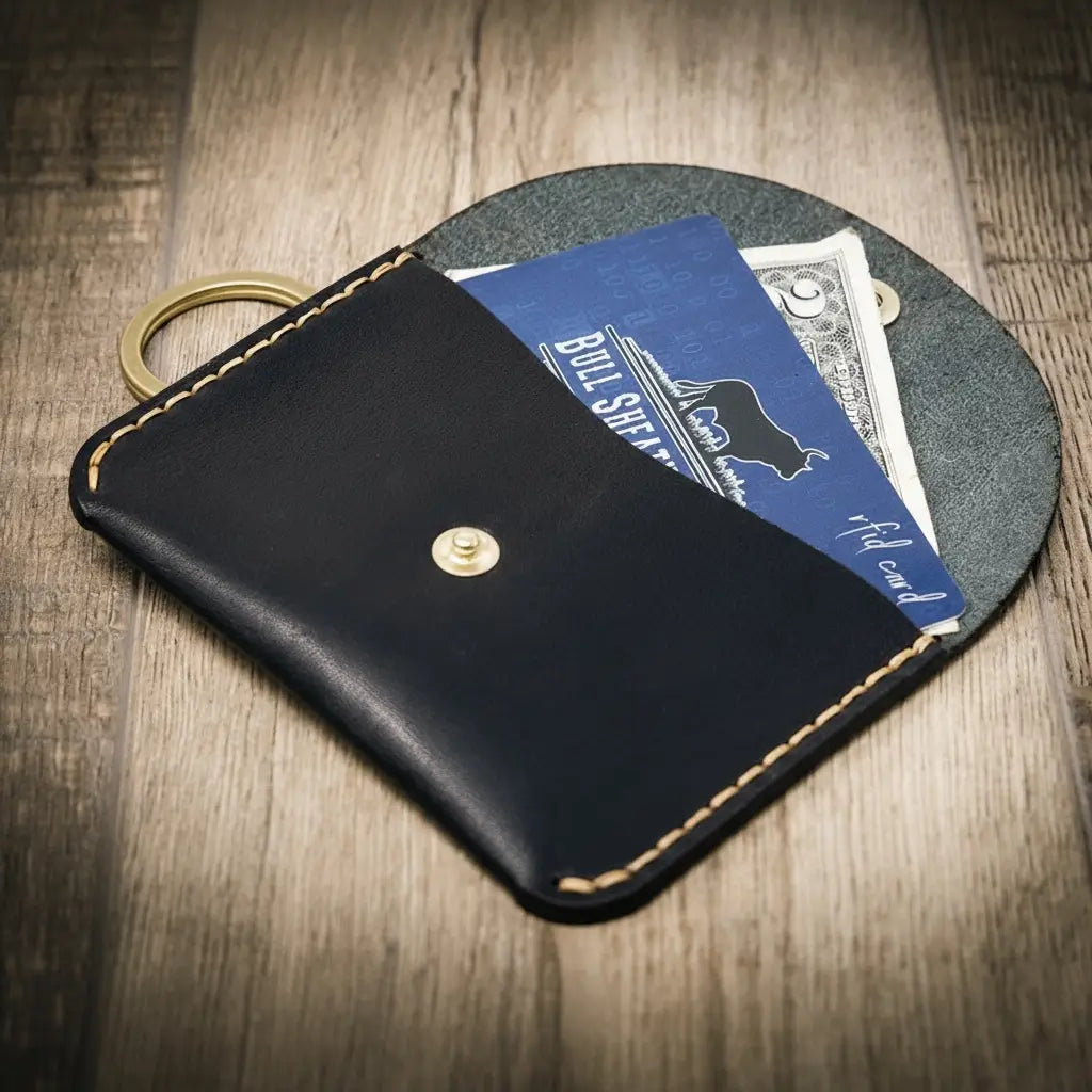 Richmond Keychain Wallet in Black by Bull Sheath Leather, view 3