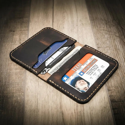 Georgetown Slim Wallet in Walnut Brown by Bull Sheath Leather