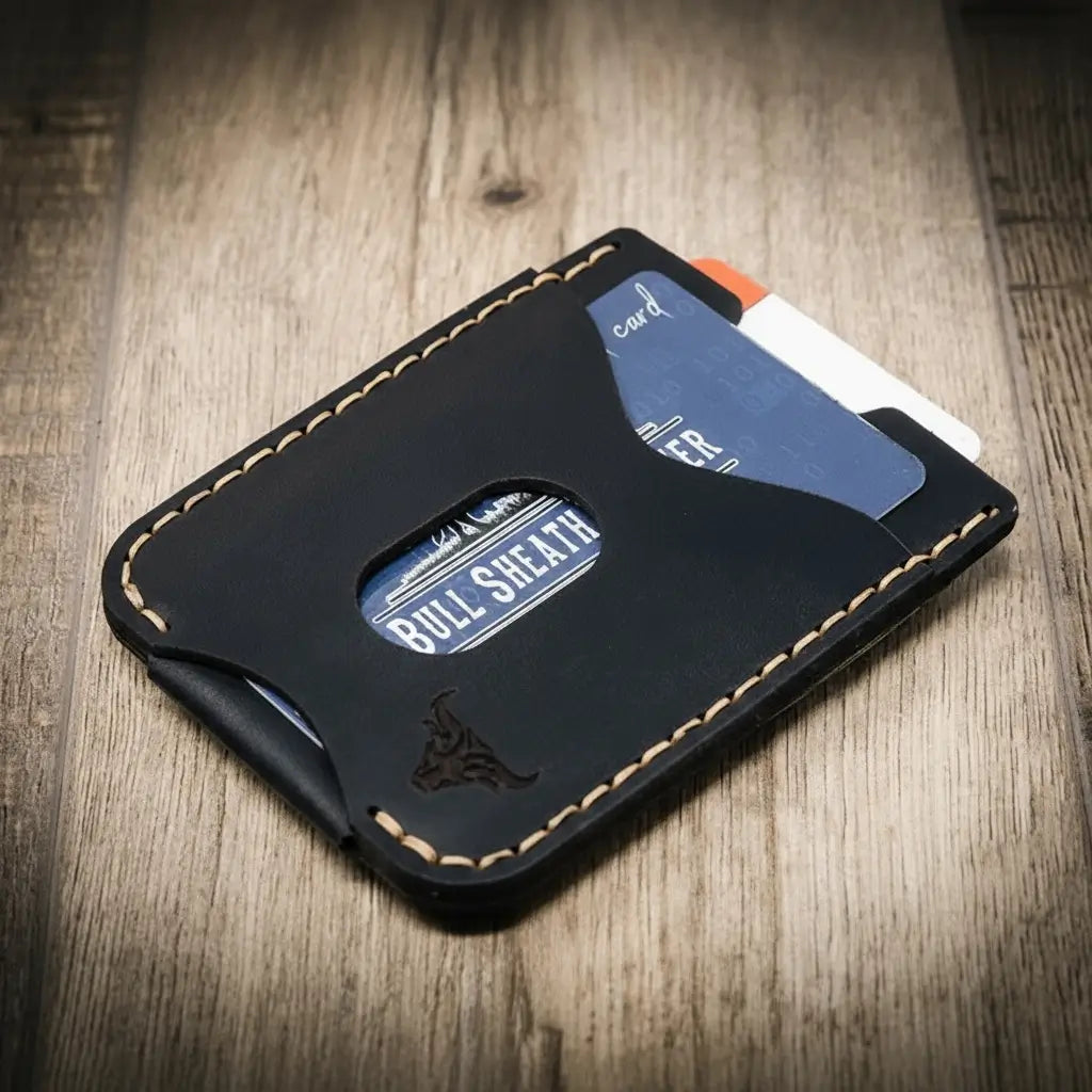 Keller Leather Money Clip in Black by Bull Sheath Leather