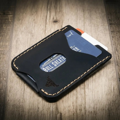 Keller Leather Money Clip in Black by Bull Sheath Leather