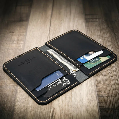 Tyler Vertical Wallet in Black by Bull Sheath Leather, view 3