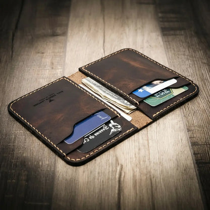 Tooled Western Vertical Wallet by Bull Sheath Leather, view 2