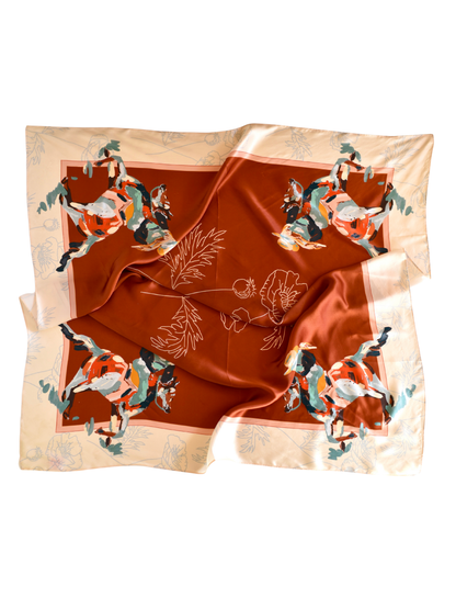 Poppy Cowgirl red mulberry silk wild rag by Tirzah Lane
