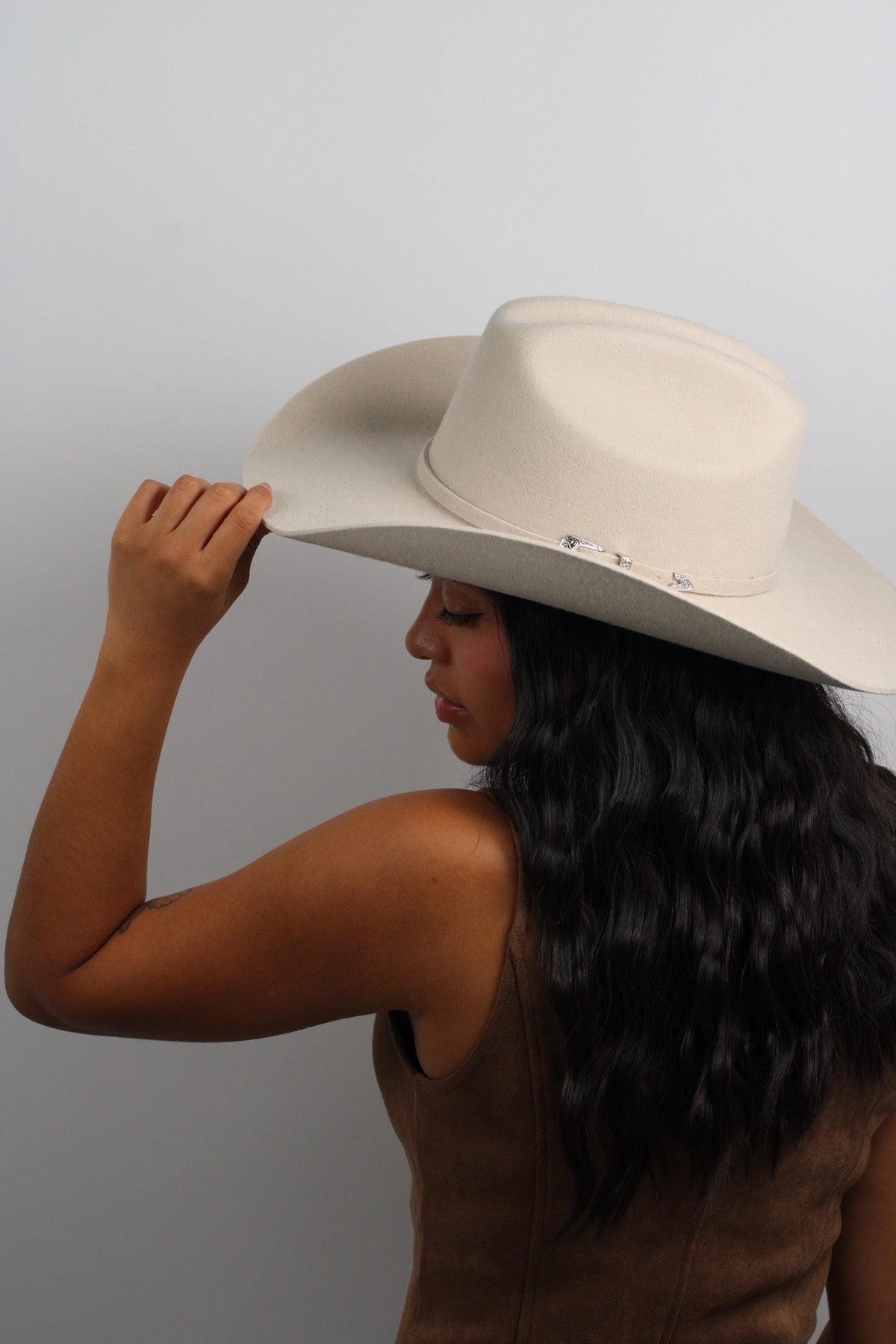 Cream 30X Merino Cattleman Hat by Wilder and Soul, view 3