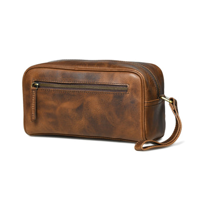 The Lumber Leather Toiletry Bag, vintage brown