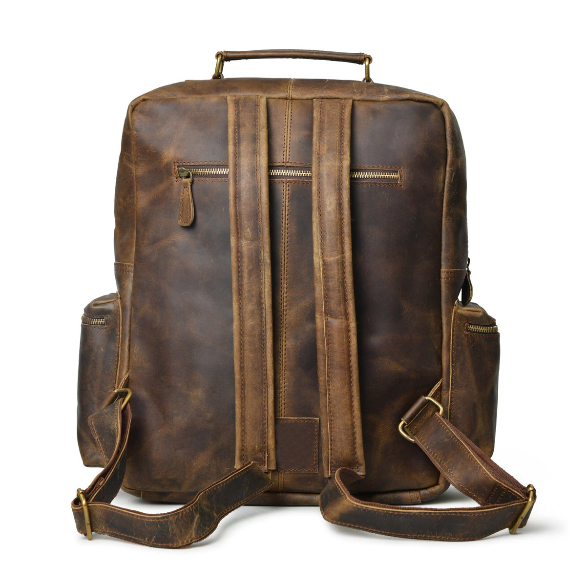 Vintage Brown Buffalo Backpack by Classy Leather Bags, view 4