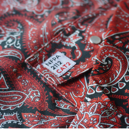 The Red Paisley FR Pearl Snap | WoahBros