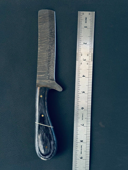 The Damascus Pakkawood Calf Cutter | Texan Knives