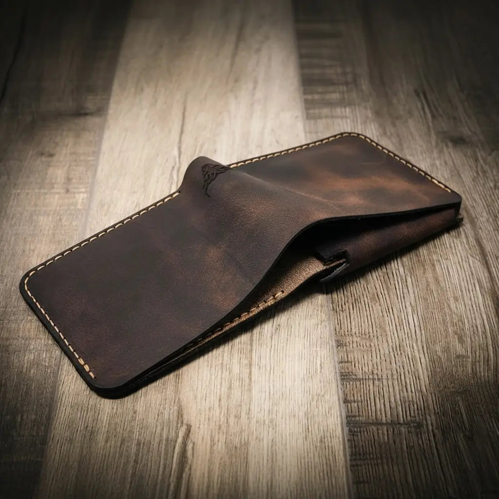 Oath Badge Bifold Wallet by Bull Sheath Leather, view 2