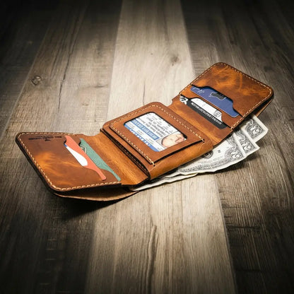 Long Shift Badge Trifold Wallet by Bull Sheath Leather, view 11
