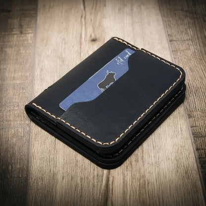 Slim full-grain leather badge wallet by Bull Sheath, view 19