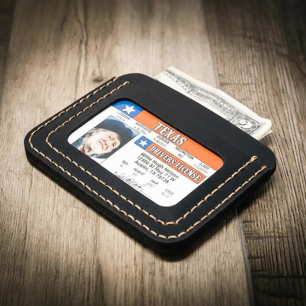 Mansfield Front-Pocket Wallet in Black by Bull Sheath Leather, view 2