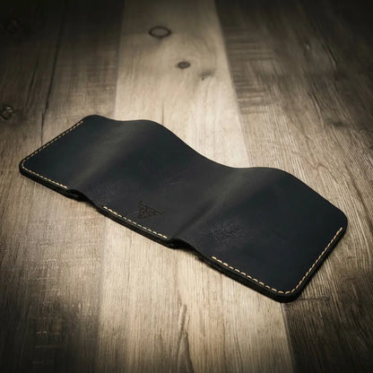 Trinity River Trifold Wallet in Black by Bull Sheath Leather, view 4