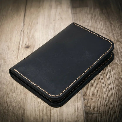 Tyler Vertical Wallet in Black by Bull Sheath Leather, view 2
