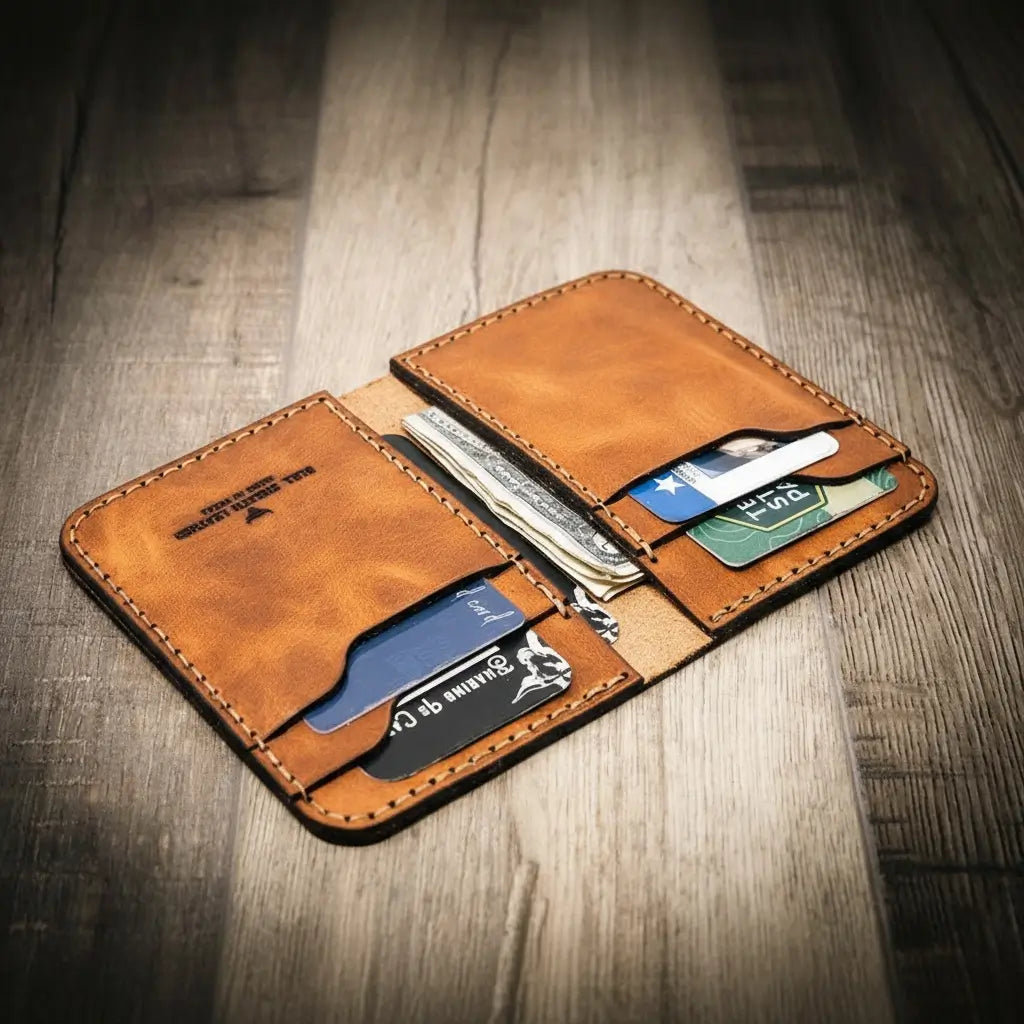 Tyler Vertical Wallet by Bull Sheath Leather, view 4
