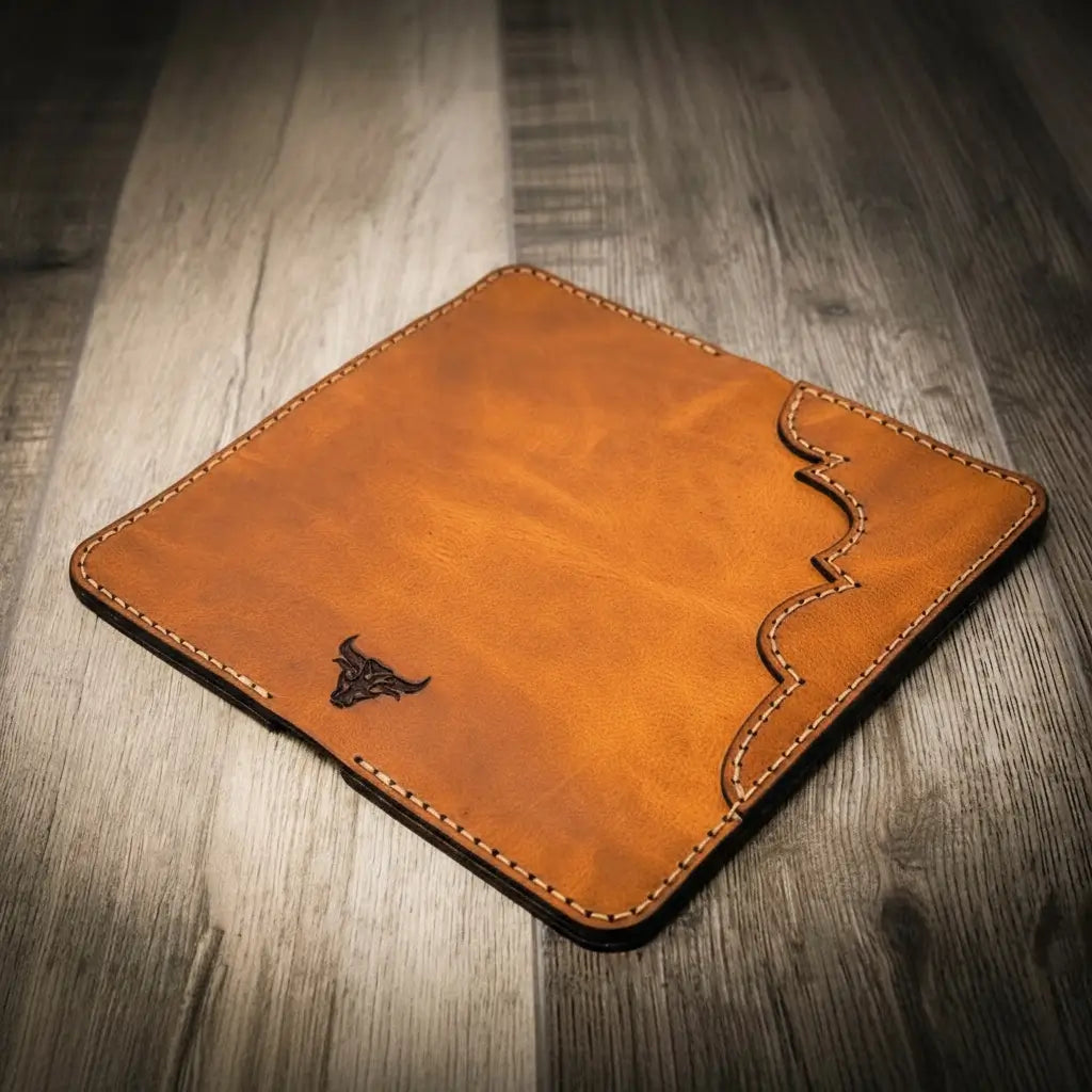 Tooled Western Long Wallet by Bull Sheath Leather, view 5