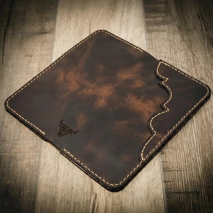 Tooled Western Long Wallet by Bull Sheath Leather, view 2