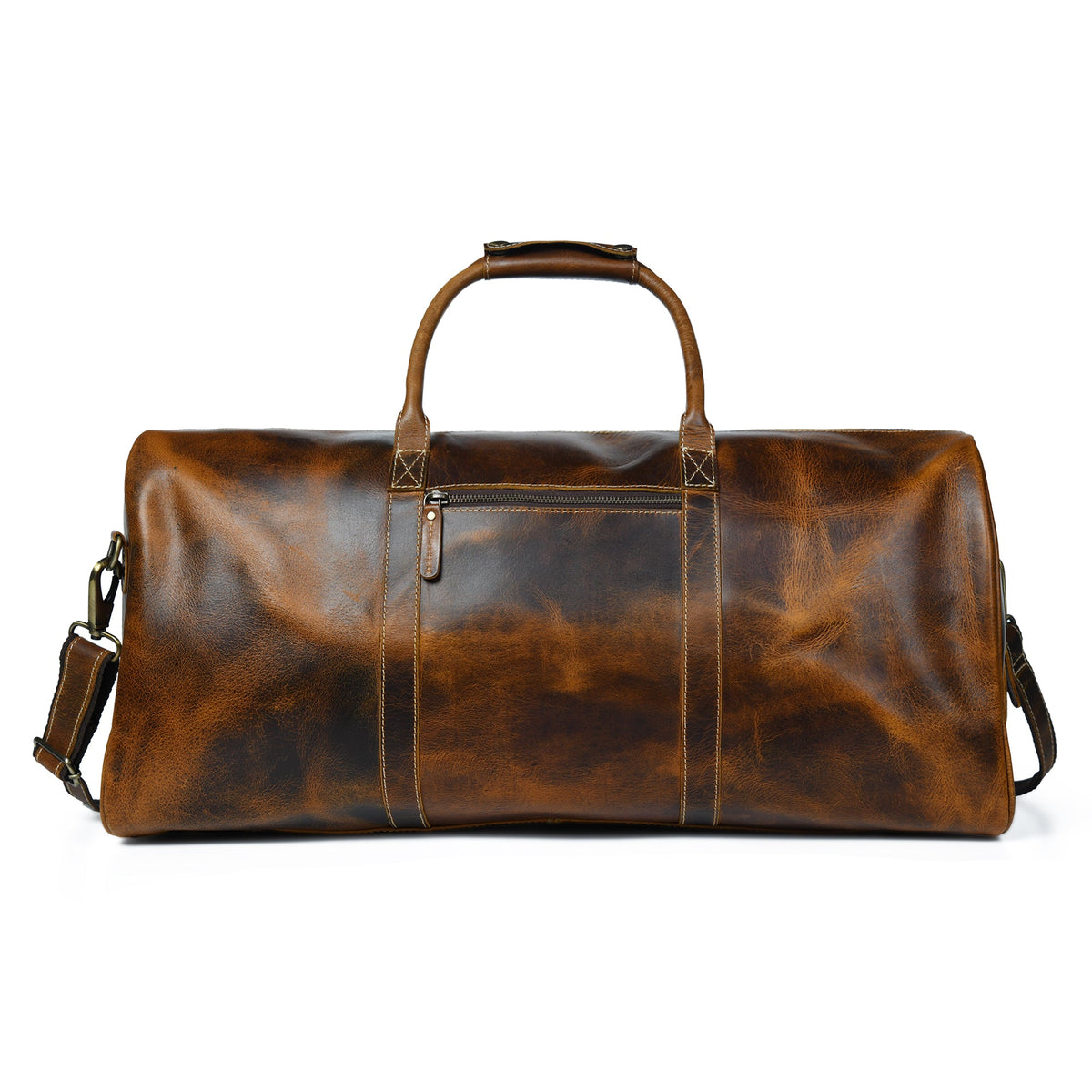 Caramel Buffalo Leather Duffle by Classy Leather Bags, view 2