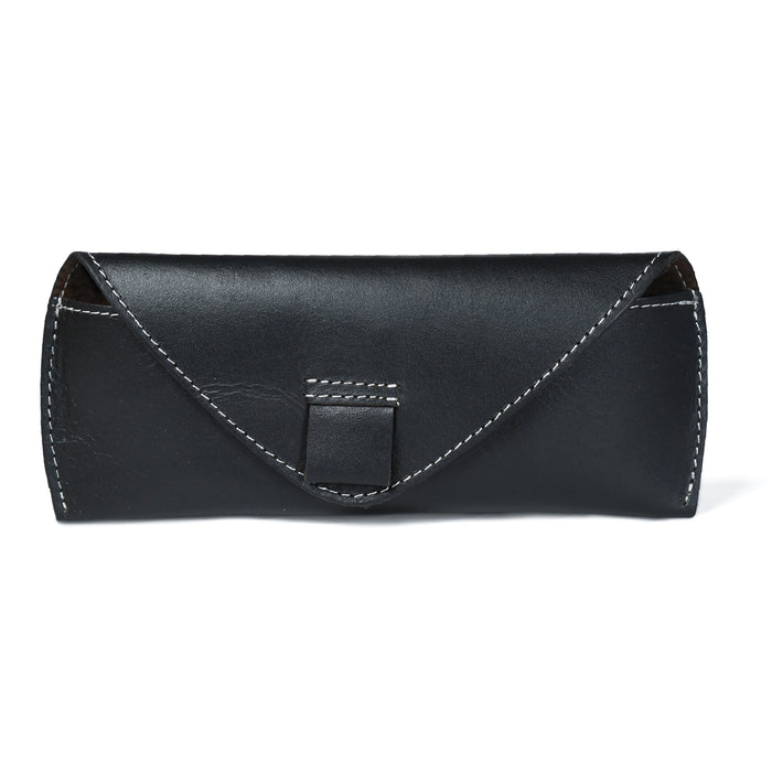 Leather sunglasses case with push-button closure, view 2