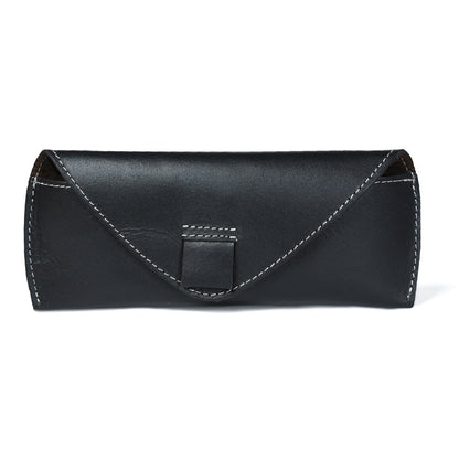 Leather sunglasses case with push-button closure, view 2