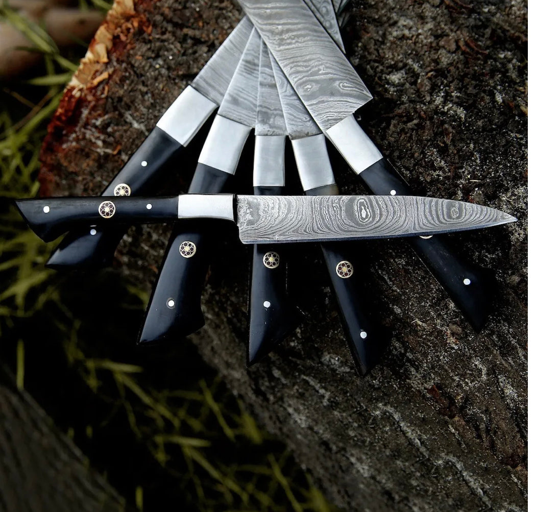 Epoxy Resin Damascus Chef Knife, 8-Inch Blade by Texan Knives, view 2