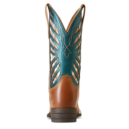 The Ariat Longview Western Boot, Brown and Teal