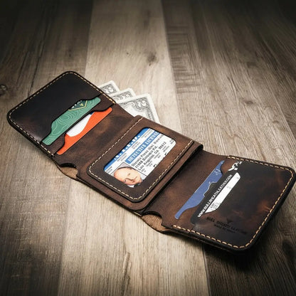 Long Shift Badge Trifold Wallet by Bull Sheath Leather, view 3