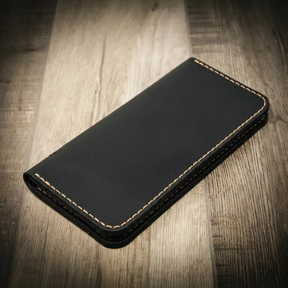 Houstonian Long Wallet in Black by Bull Sheath Leather, view 2