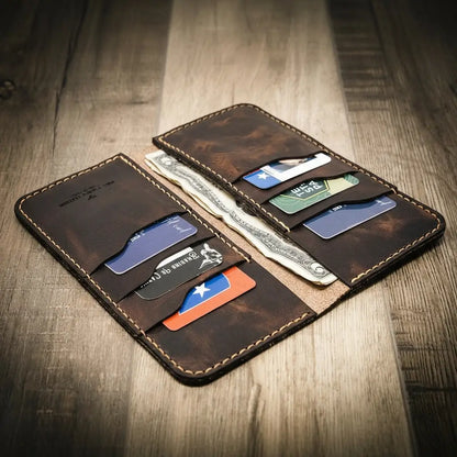 Tooled Western Long Wallet by Bull Sheath Leather, view 3