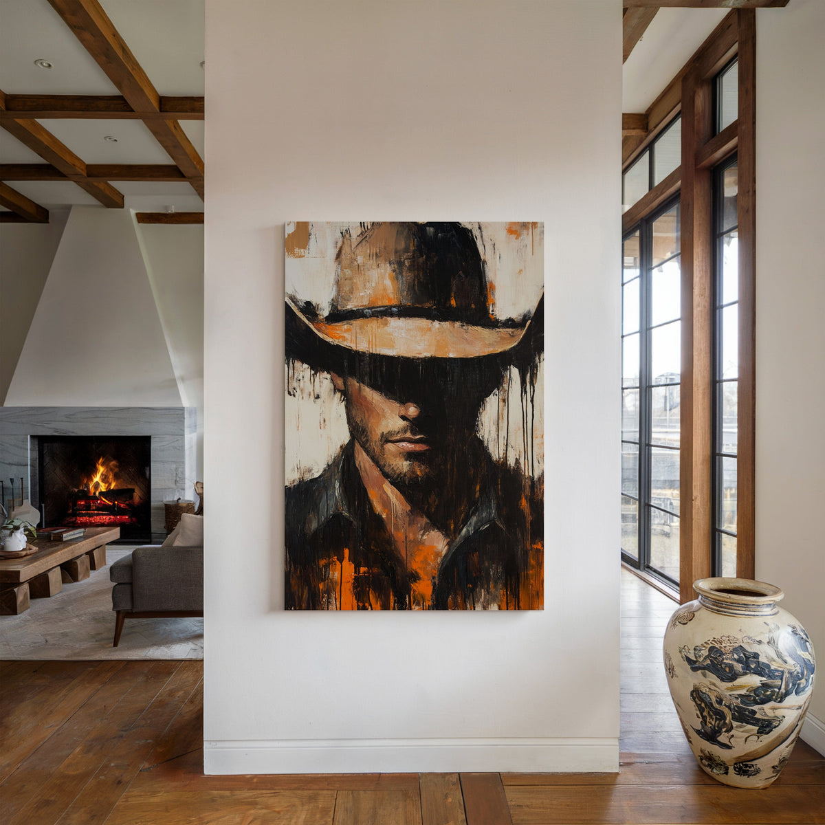 Shadowed Cowboy Western wall art print, view 3