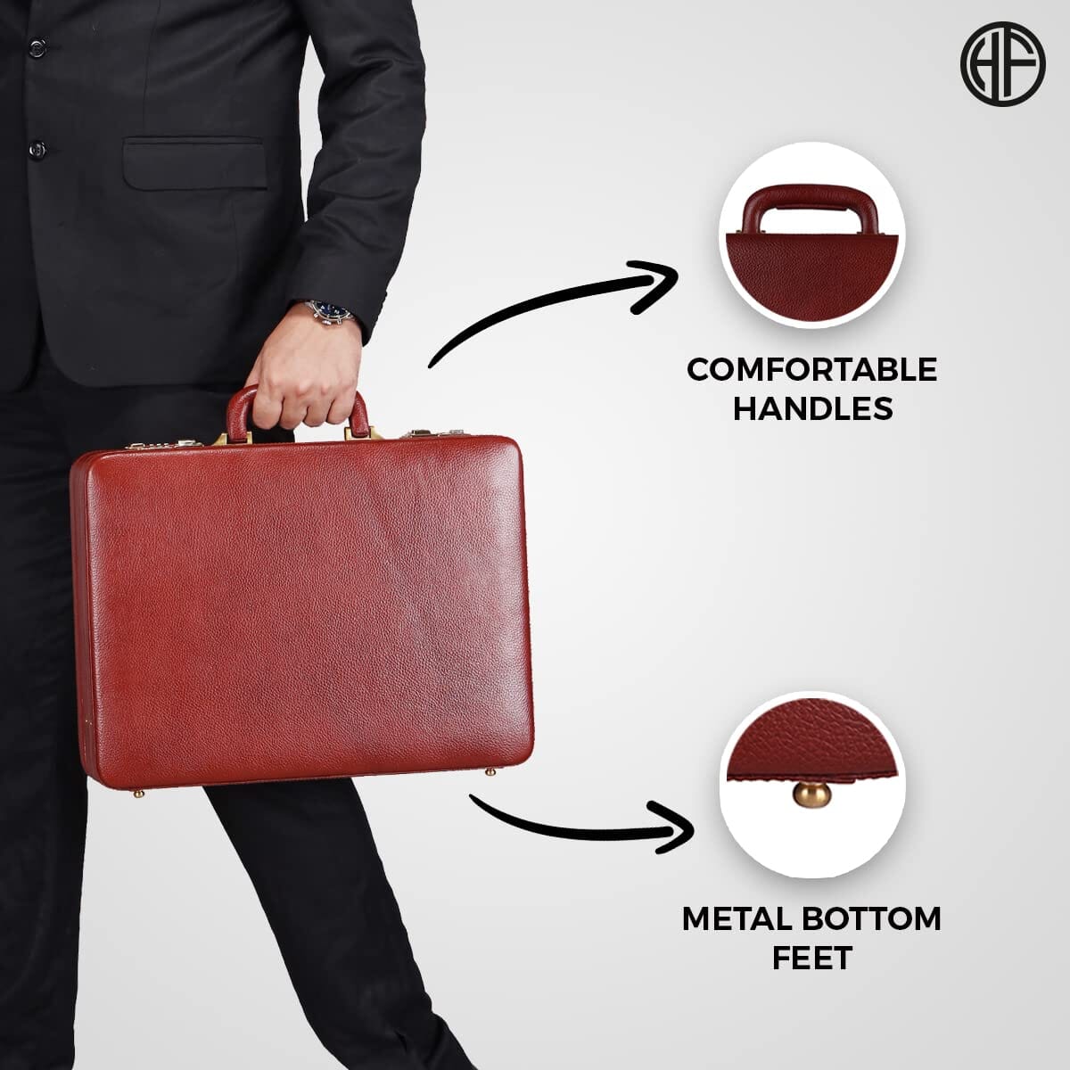 Expandable Leather Office Case by Classy Leather Bags
