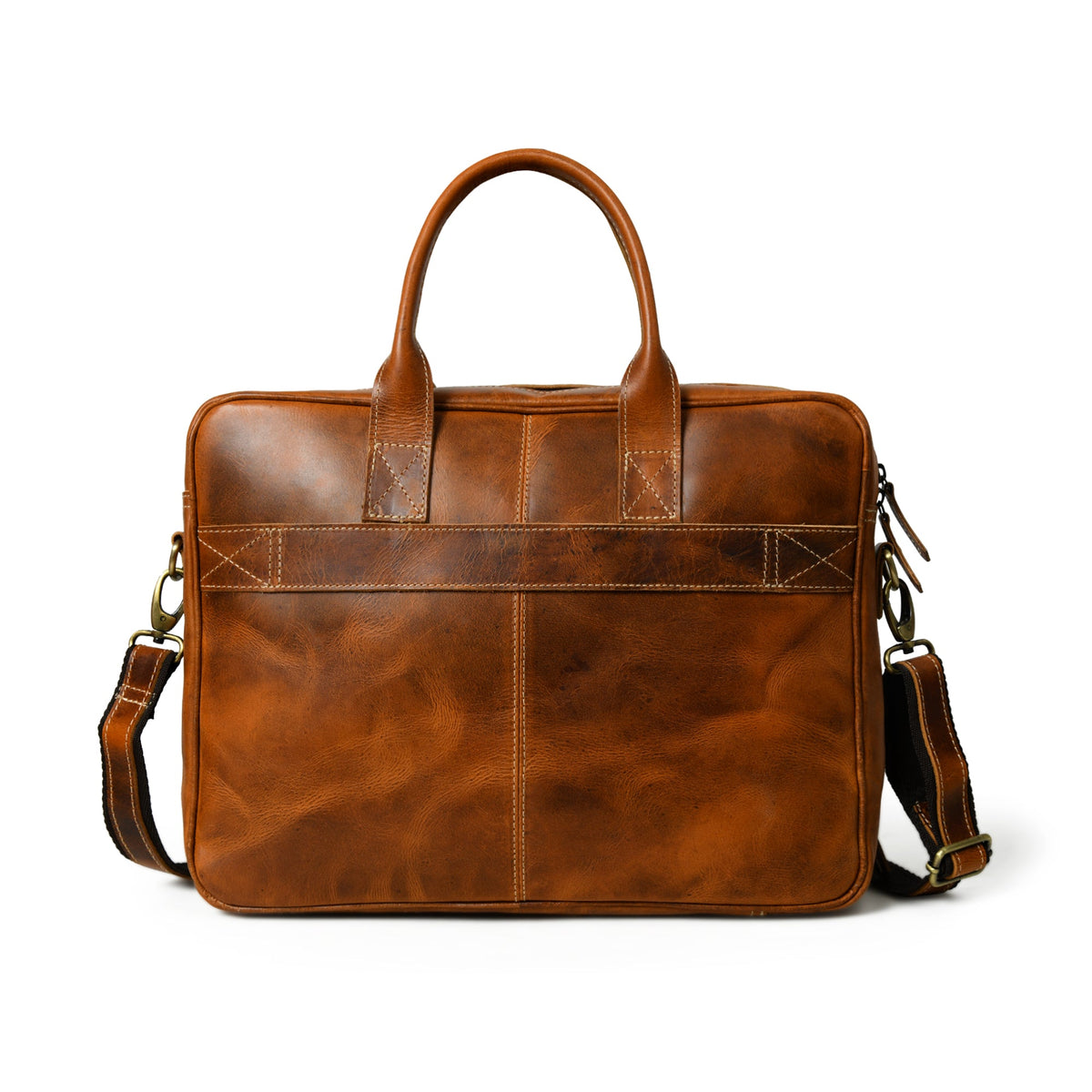 Bison Brown Leather Briefcase by Classy Leather Bags
