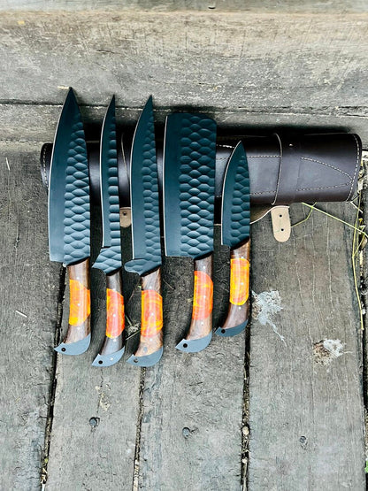 The Damascus D2 Chef Knife with Sharpener | Texan Knives
