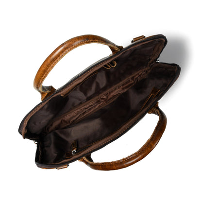 Modernist Dark Brown Laptop Bag by Classy Leather Bags
